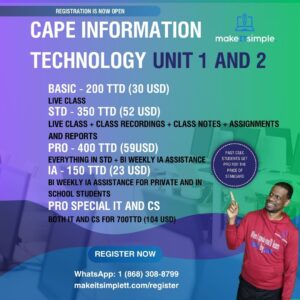 CAPE Information Technology Unit 1